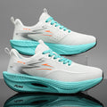 Sapatilhas Desportivas Casuais Ultraleves para Homem, Sapatos de Corrida Profissionais de Maratona com Placa de Carbono e Amortecimento, Sapatos Desportivos de Treino Respiráveis de Cano Baixo com Parte Superior Fluorescente, Sola TPR para Treino em Todas
