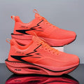 Sapatilhas Desportivas Casuais Ultraleves para Homem, Sapatos de Corrida Profissionais de Maratona com Placa de Carbono e Amortecimento, Sapatos Desportivos de Treino Respiráveis de Cano Baixo com Parte Superior Fluorescente, Sola TPR para Treino em Todas