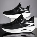 Sapatilhas Desportivas Casuais Ultraleves para Homem, Sapatos de Corrida Profissionais de Maratona com Placa de Carbono e Amortecimento, Sapatos Desportivos de Treino Respiráveis de Cano Baixo com Parte Superior Fluorescente, Sola TPR para Treino em Todas