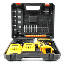Conjunto de ferramentas 4 em 1: Adequado para baterias de iões de lítio: Berbequim de impacto + Chave de impacto + Berbequim elétrico + Rebarbadora angular. Motor potente | Durável, robusto e fiável. Ideal para remodelações, trabalhos em oficinas e repara
