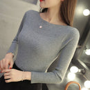 Blusa Feminina de Manga Longa Canelada Ferrazi