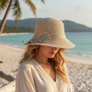 Chapéu Feminino de Palha Aba Média para Praia Ferrazi