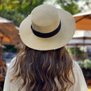 Chapéu Feminino para Praia de Palha Dobrável com Faixa Ferrazi