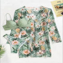 Conjunto Biquíni 3 Peças Feminino Cintura Alta Floral Ferrazi