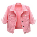 Jaqueta Jeans Feminina Curta Casual Ferrazi