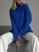 Suéter Feminino Gola Alta Alongado Ferrazi