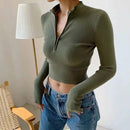 Suéter Feminino com Zíper e Gola Alta Ferrazi