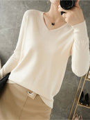 Suéter Feminino de Inverno Gola V Casual Ferrazi