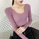 Suéter Feminino de Inverno com Decote em V Ferrazi