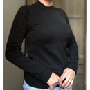 Suéter Feminino de Tricot com Gola Alta para Inverno Ferrazi