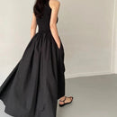 Vestido Feminino Longo Preto Elegante e Básico Ferrazi