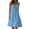 Vestido Feminino Midi Básico Plissado Ferrazi