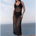 Vestido Saída de Praia Feminino Longo em Crochê Rendado Ferrazi