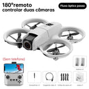Drone DLI Neo com Câmera 4K para Crianças, Drone Mini a Controle Remoto com Função de Manutenção de Altitude e Modo Sem Cabeça, Auto-Rotação, Quadricóptero com Luz Azul, Proteção Completa das Hélices, 2 Baterias, 4 Hélices Substituíveis e Controle Remoto,