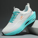 Sapatilhas Desportivas Casuais Ultraleves para Homem, Sapatos de Corrida Profissionais de Maratona com Placa de Carbono e Amortecimento, Sapatos Desportivos de Treino Respiráveis de Cano Baixo com Parte Superior Fluorescente, Sola TPR para Treino em Todas